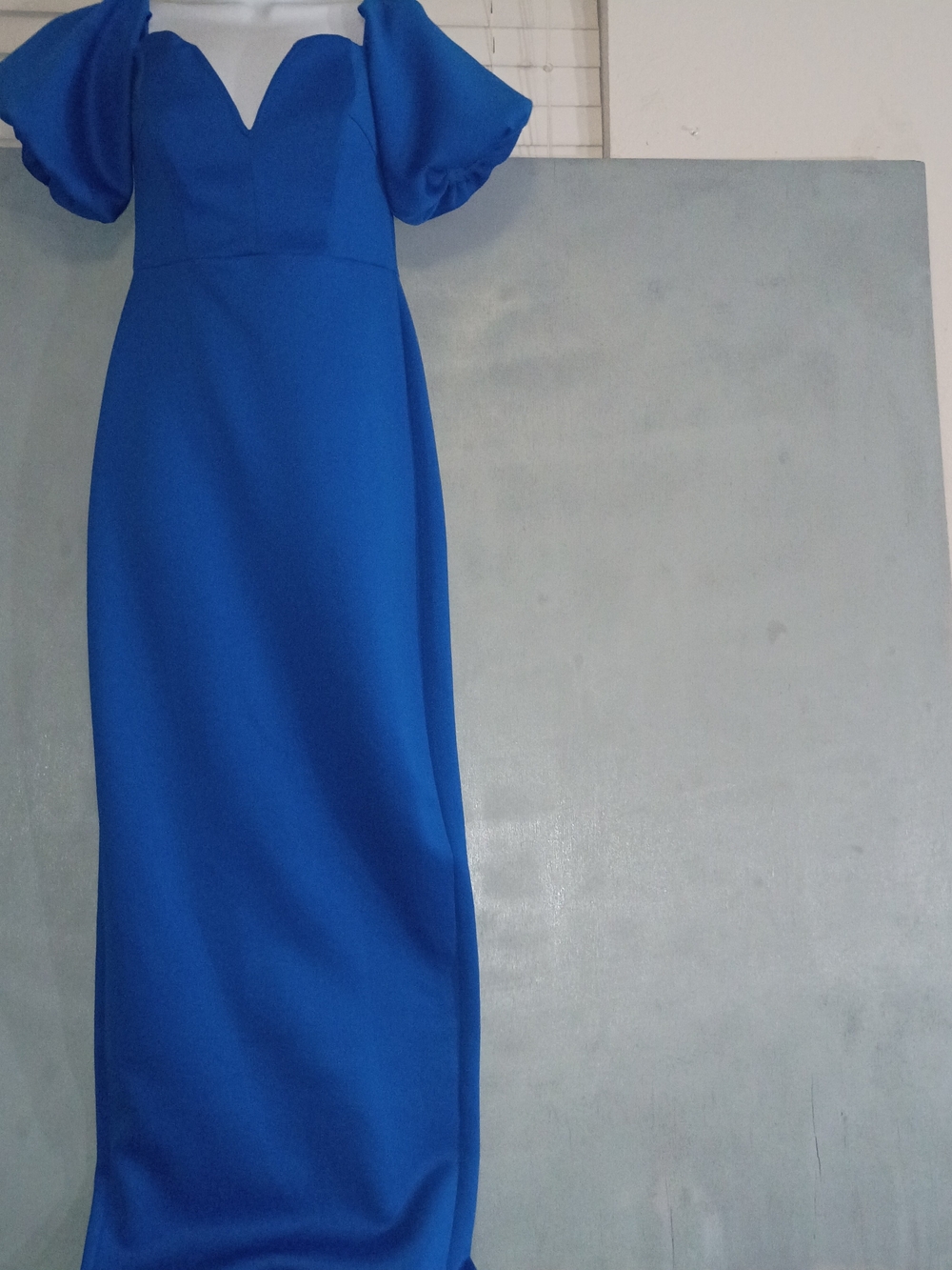 ASOS Cobalt Blue Puff-Sleeve Maxi Dress
